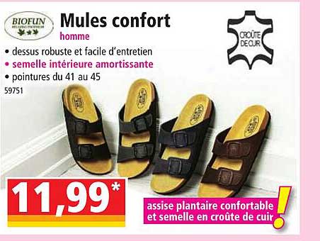 Mules Confort Homme Biofun