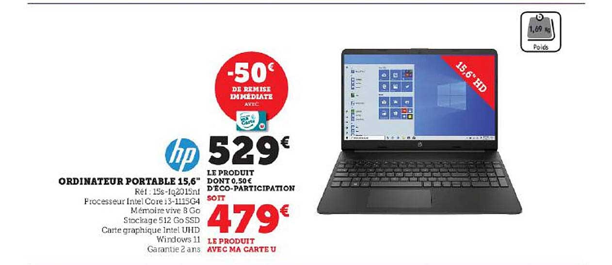 Ordinateur Portable 15,6" Hp