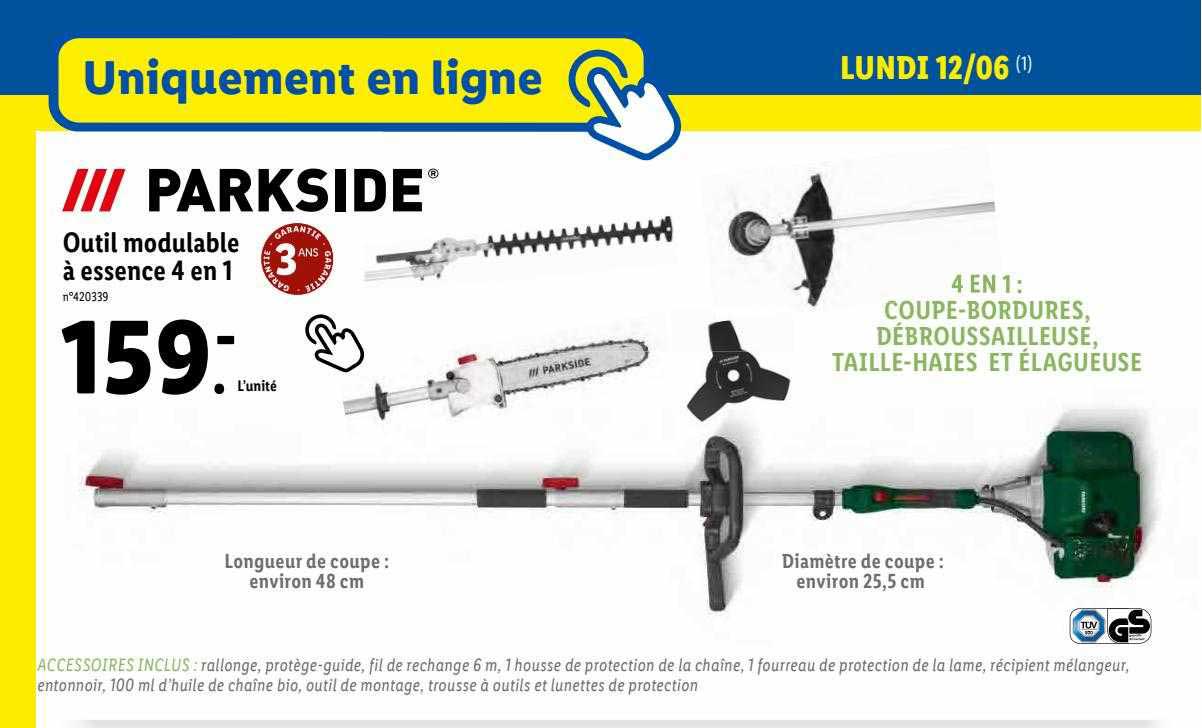 Outil Modulable à Essence 4 En 1 Parkside