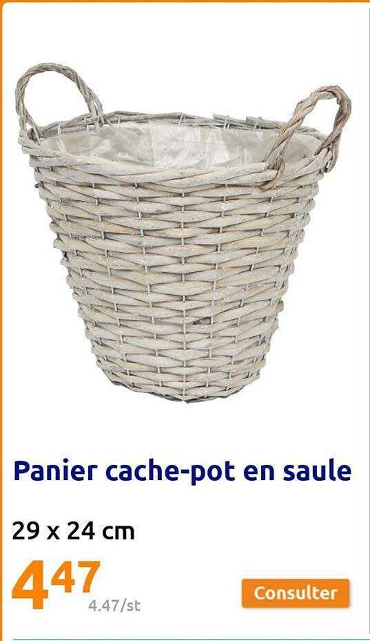 panier cache-pot en saule