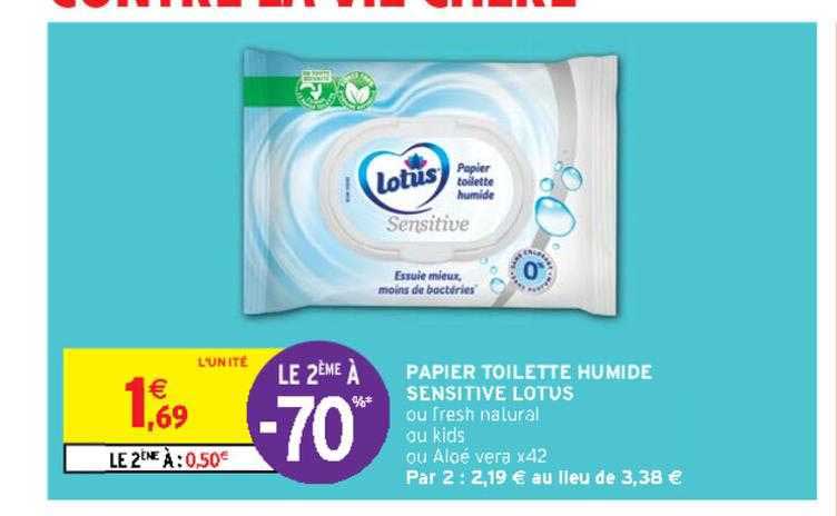 Papier Toilette Humide Sensitive Lotus