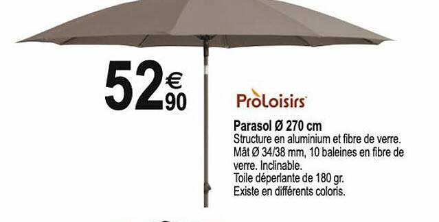 parasol ø270 cm proloisirs