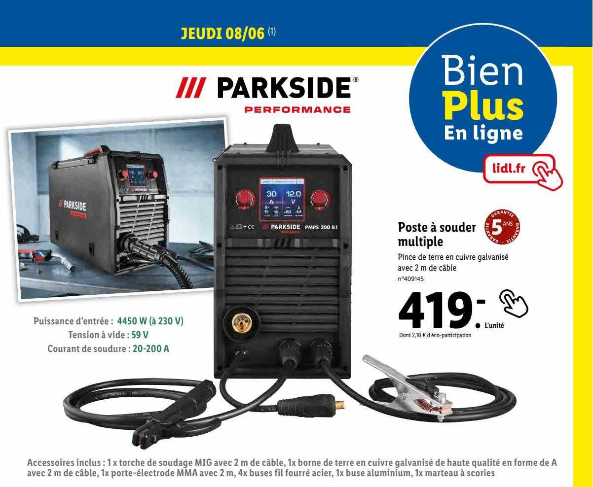 parkside poste à souder multiple