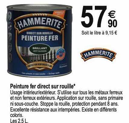 peinture fer direct sur rouille hammerite
