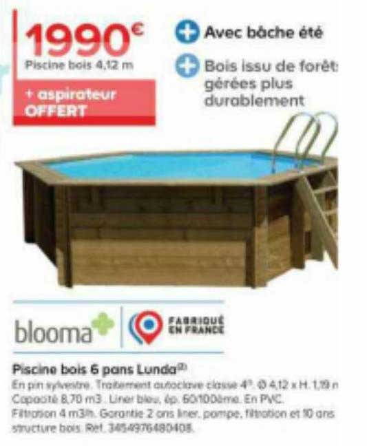 piscine bois 6 pans lunda blooma