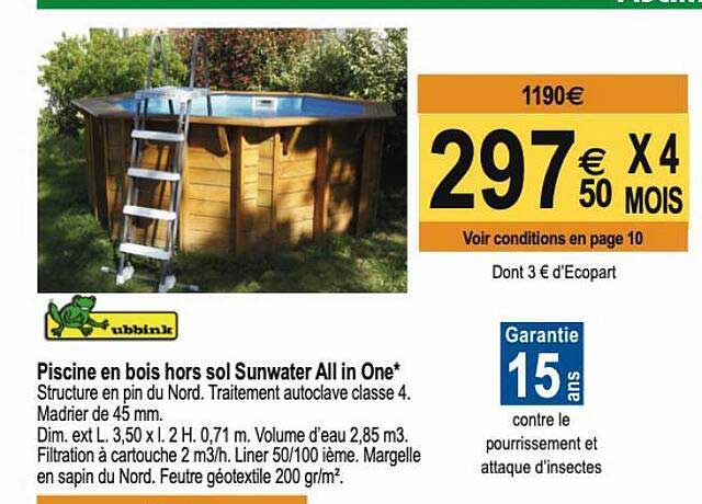 piscine en bois hors sol sunwater all in one