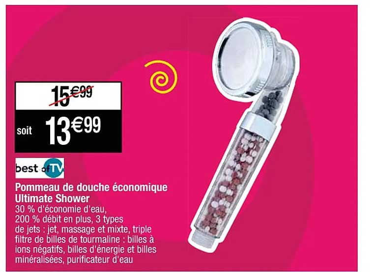 pommeau de douche économique ultimate shower best of tv