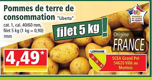 Pommes De Terre De Consommation "liberta"