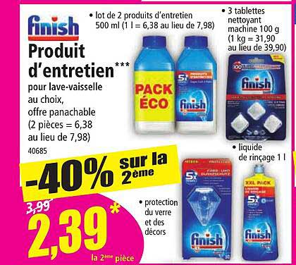 produits d'entretien finish