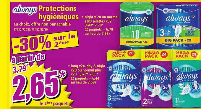 protections hygiéniques always