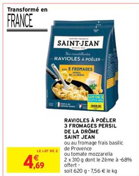 ravioles à poêler 3 fromages persil de la drôme saint jean