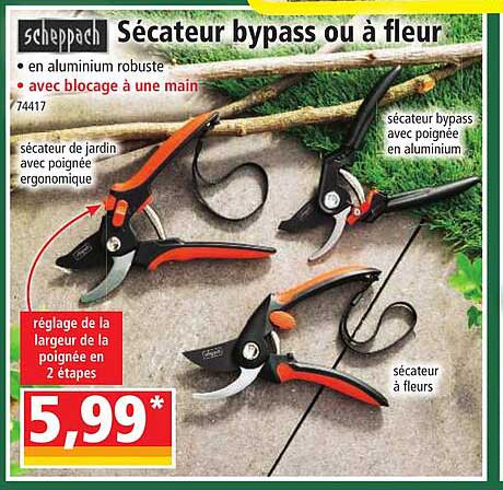 Sécateur Bypass Ou à Fleur Scheppach