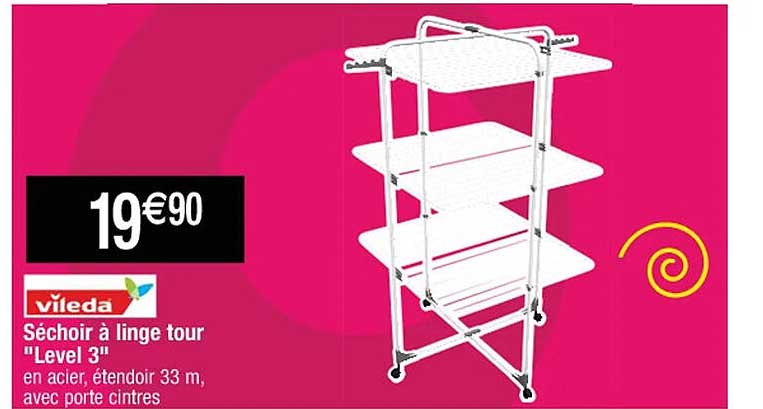 séchoir à linge tour "level 3" vileda
