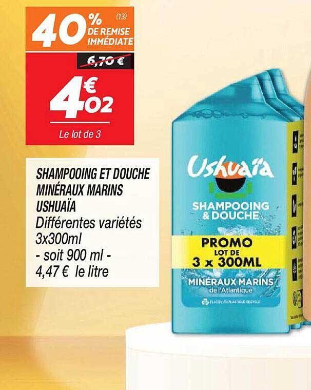 shampooing et douche minéraux marins ushuaïa
