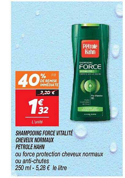 shampooing force vitalité cheveux normaux pétrole hahn