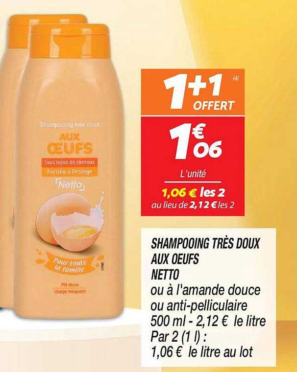 shampooing très doux aux œufs netto