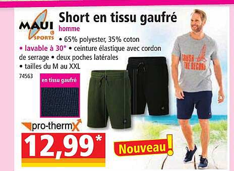 Short En Tissu Gaufré Homme Maui Sports