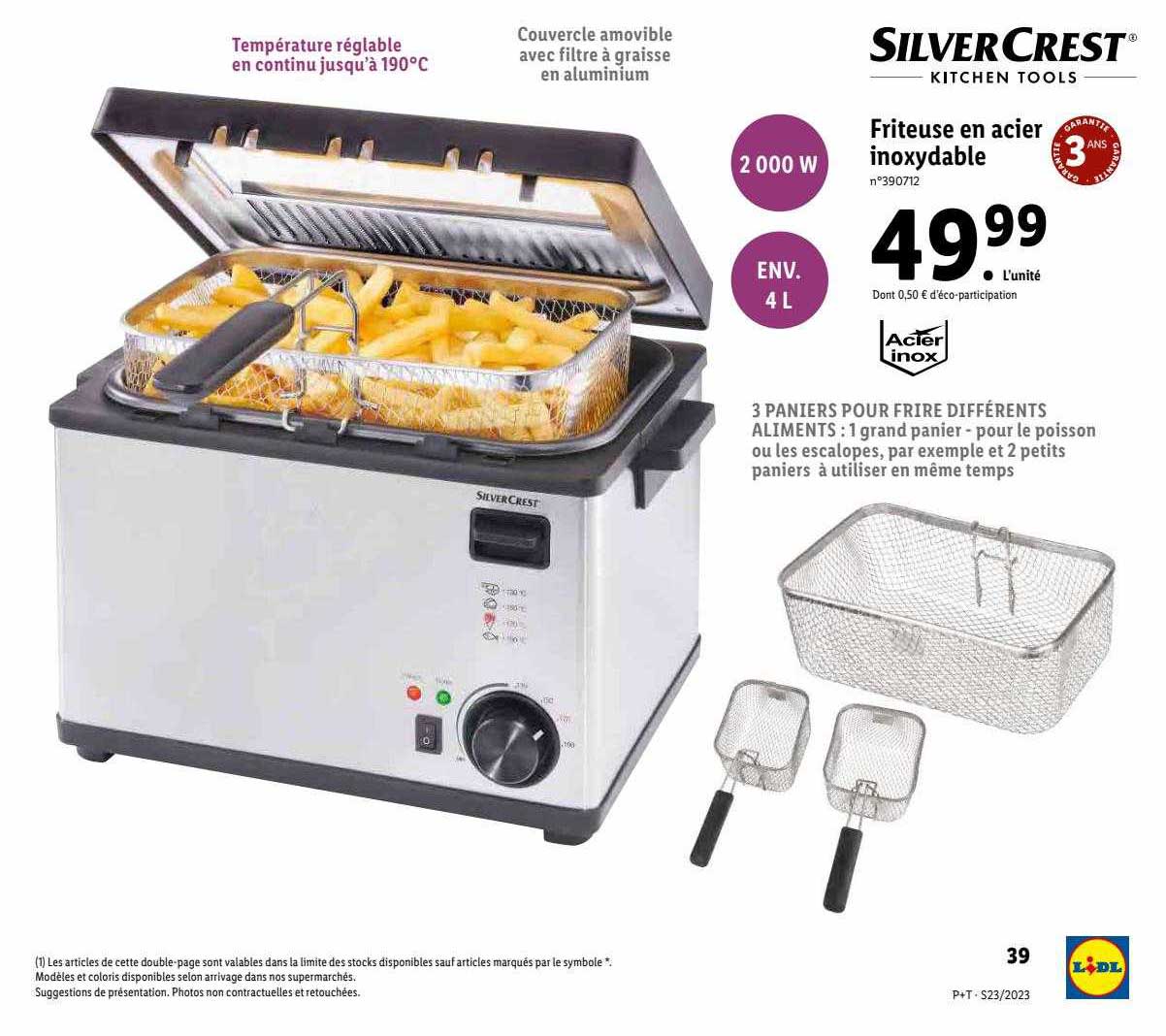 silvercrest friteuse en acier inoxydable
