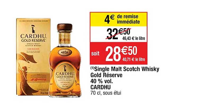single malt scotch whisky gold réserve 40% vol. cardhu