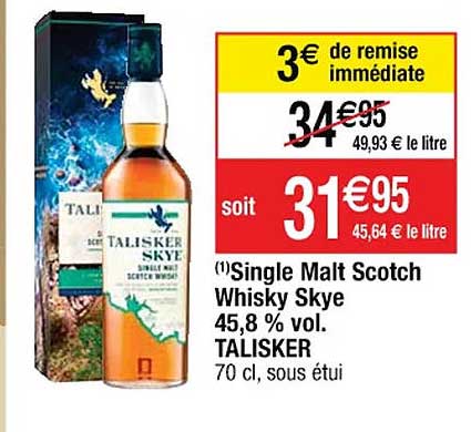 single malt scotch whisky skye 45,8% vol. talisker