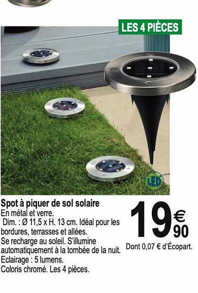 spot à piquer de sol solaire