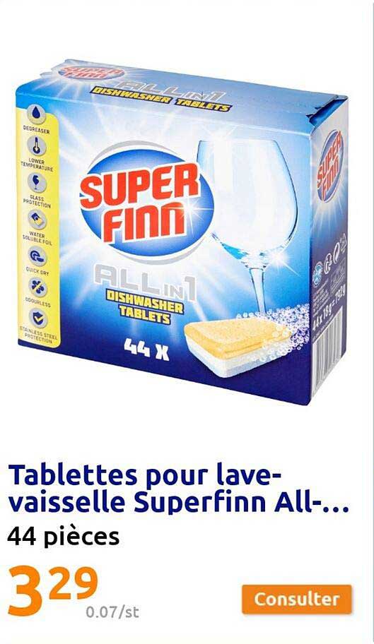 tablettes pour lave-vaisselle superfinn all-in-1