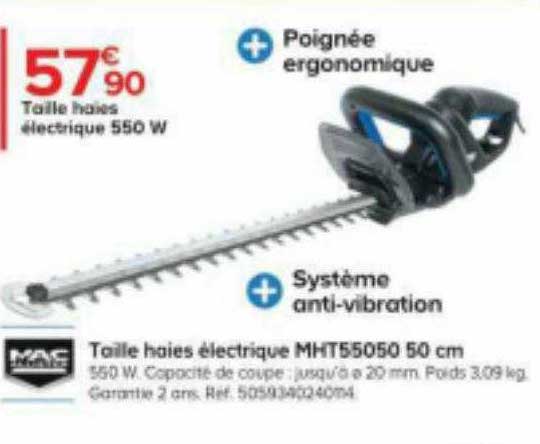 taille haies électrique mht55050 50 cm mac allister