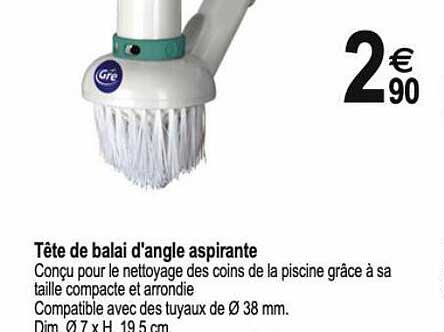 tête de balai d'angle aspirante