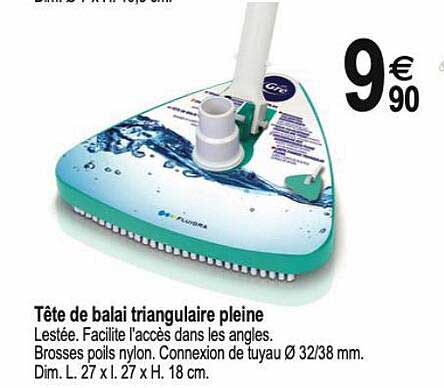 tête de balai triangulaire pleine gré