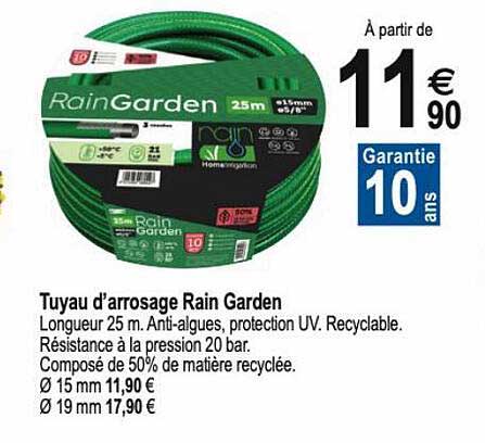 tuyau d'arrosage rain garden