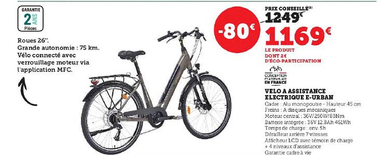 vélo à assistance électrique e-urban
