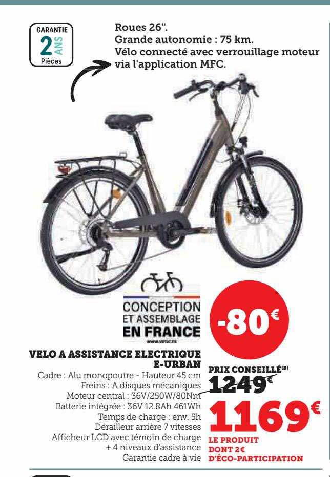 vélo à assistance électrique e-urban