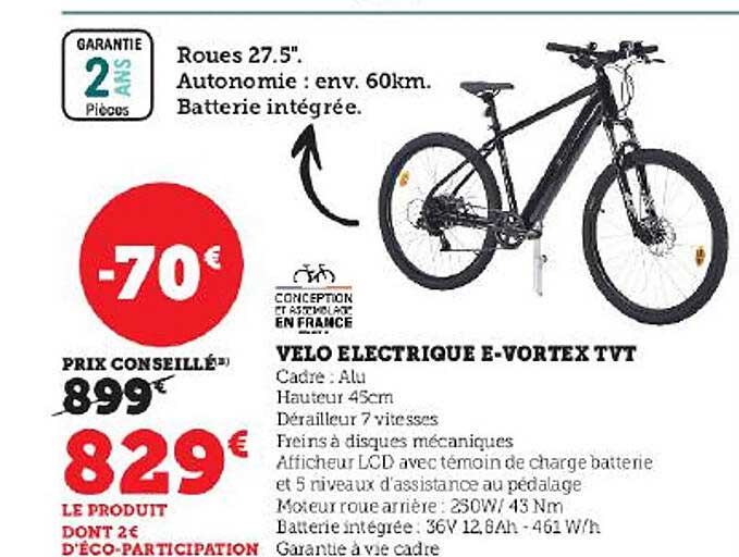 vélo électrique e-vortex tvt