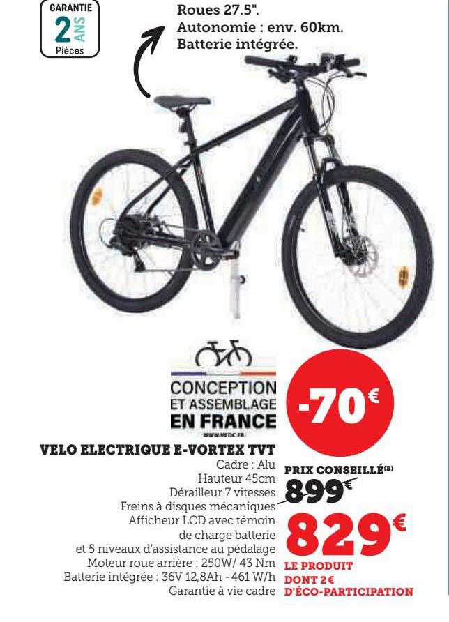 vélo électrique e-vortex tvt