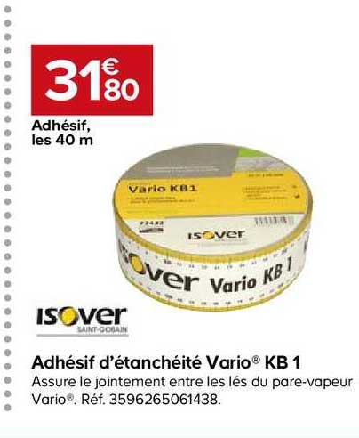 adhésif étanchéité jointement pare vapeur vario kb1 isover