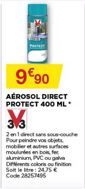 aérosol direct protect 400 ml v33