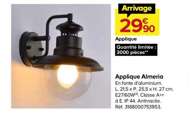 applique en fonte d'aluminium almeria