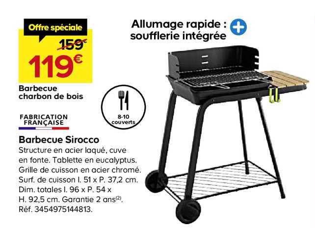 Barbecue Charbon De Bois Sirocco