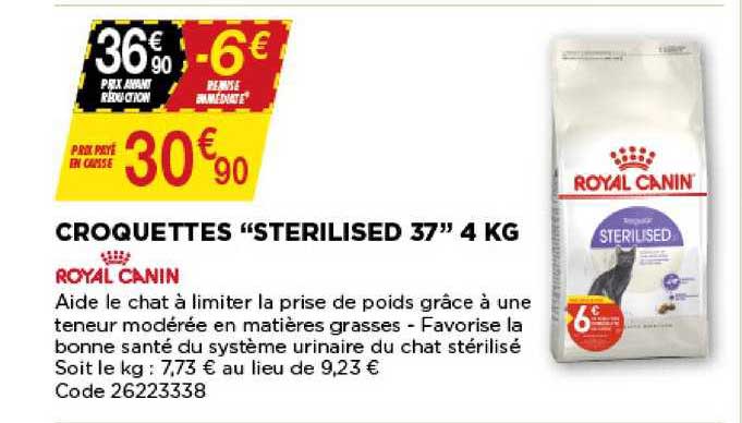 croquettes sterilised 37 4 kg royal canin