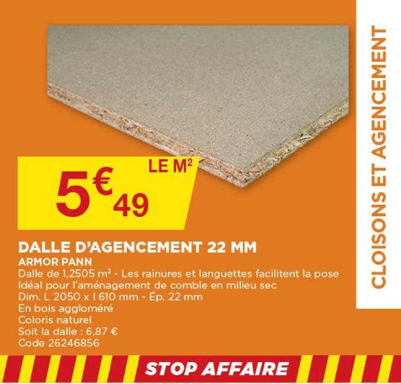dalle d'agencement 22 mm armor pann