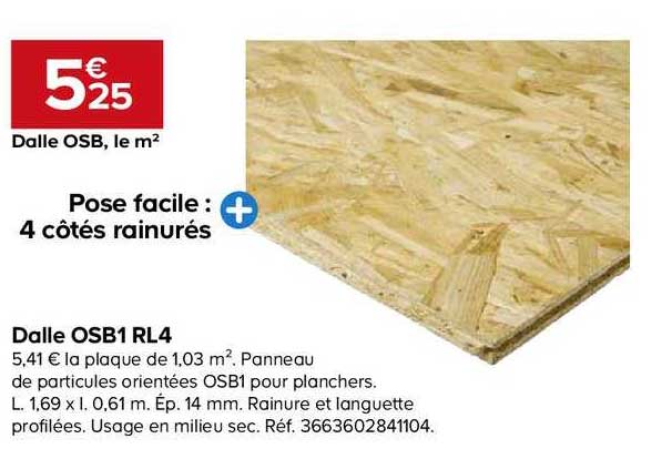 dalle osb1 rl4 en panneau de particules
