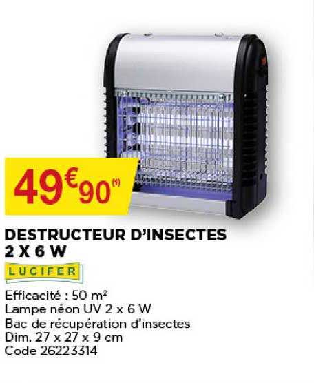 destructeur d'insectes 2 x 6 w lucifer