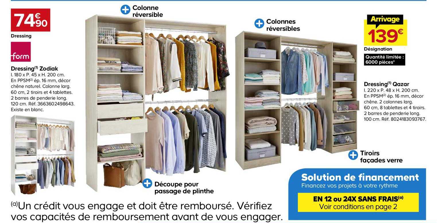 dressing en ppsm colonnes réversibles zodiak qazar