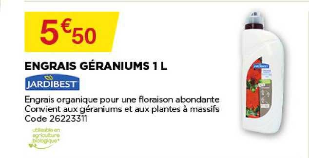 engrais géraniums 1 l jardibest