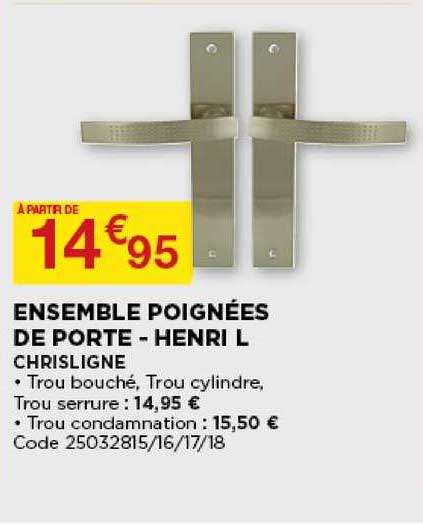 ensemble poignées de porte henri l chrisligne