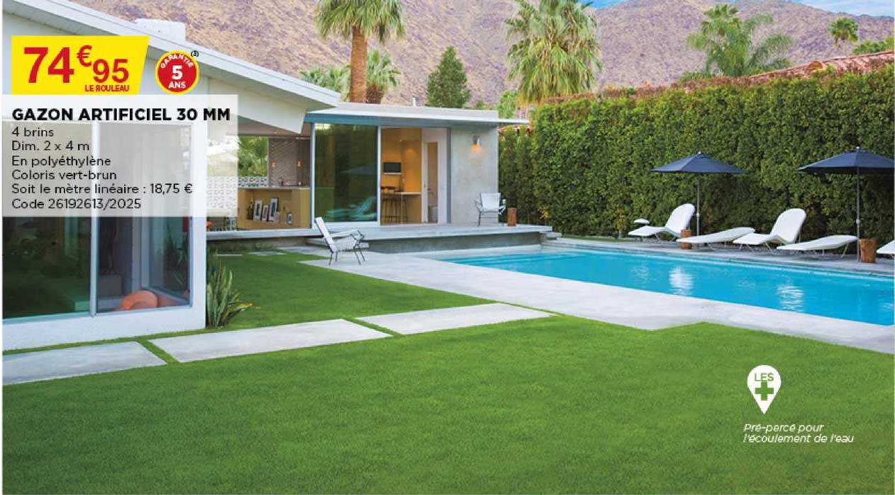 gazon artificiel 30 mm