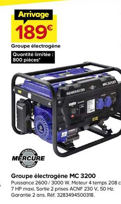 groupe électrogène mc 3200 mercure