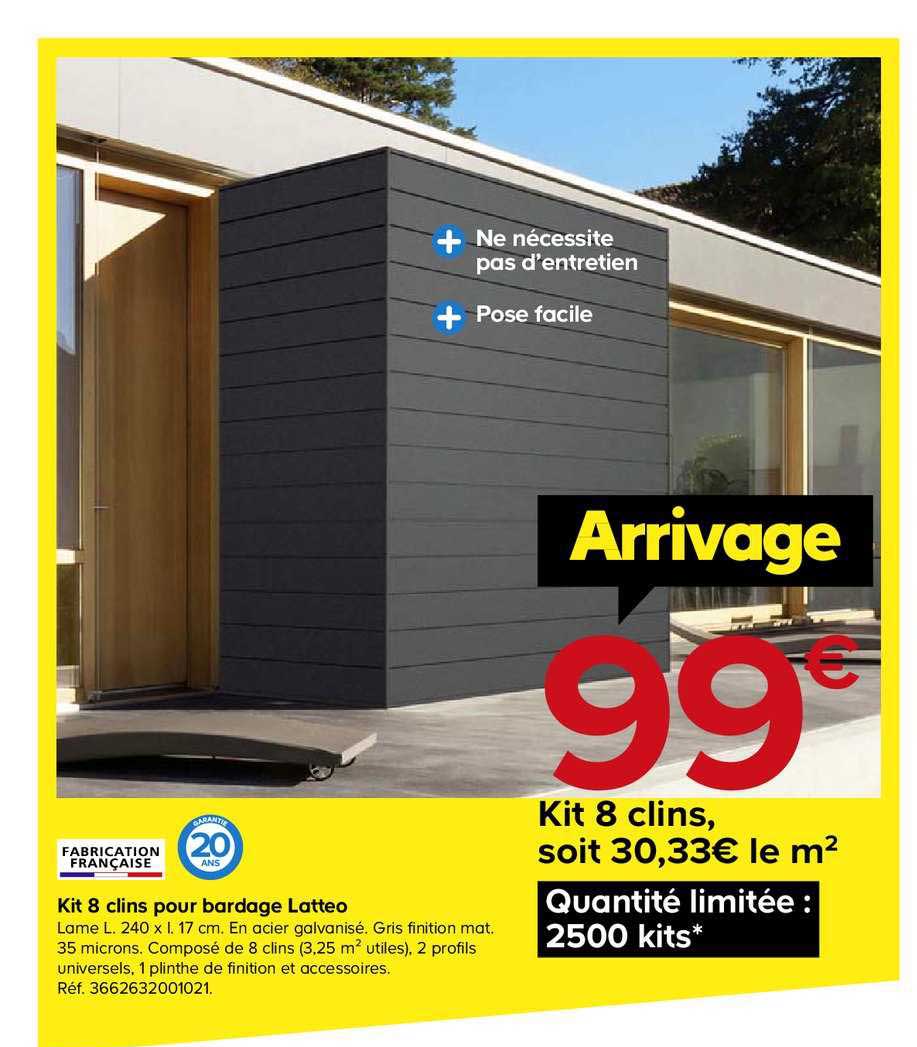kit 8 clins pour bardage latteo