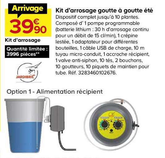 kit d'arrosage goutte à goutte été jardibric