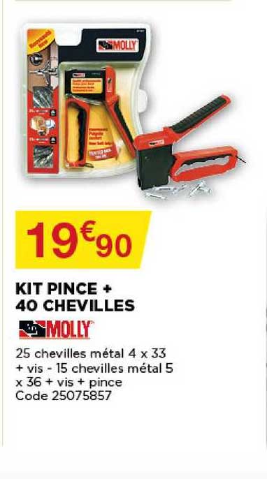 kit pince + 40 chevilles molly